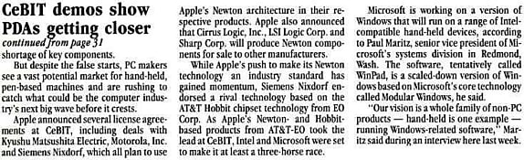 Extrait du magazine « Network World », avril 1993