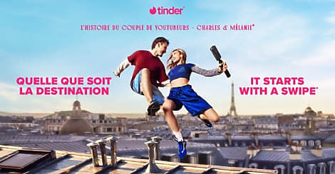 Tinder raconte l'histoire d'amour des youtubeurs 'Charles & Mélanie'
