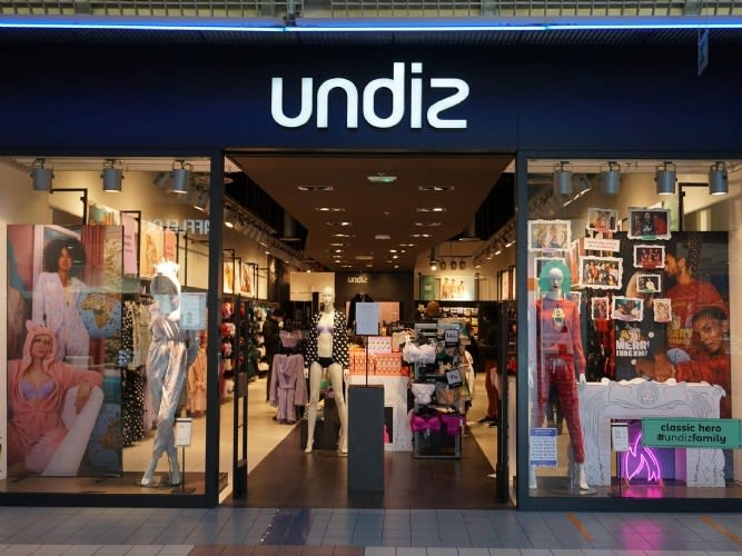Magasin Undiz du Centre commercial Les Flâneries en décembre 2020