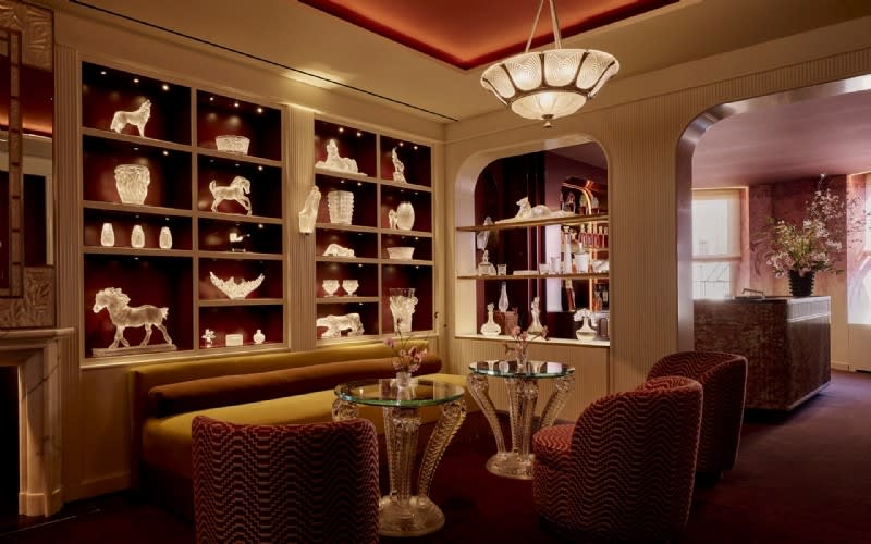 The bar and lounge at Lalique's recently opened New York City flagship.  Photo: Adrian Gaut